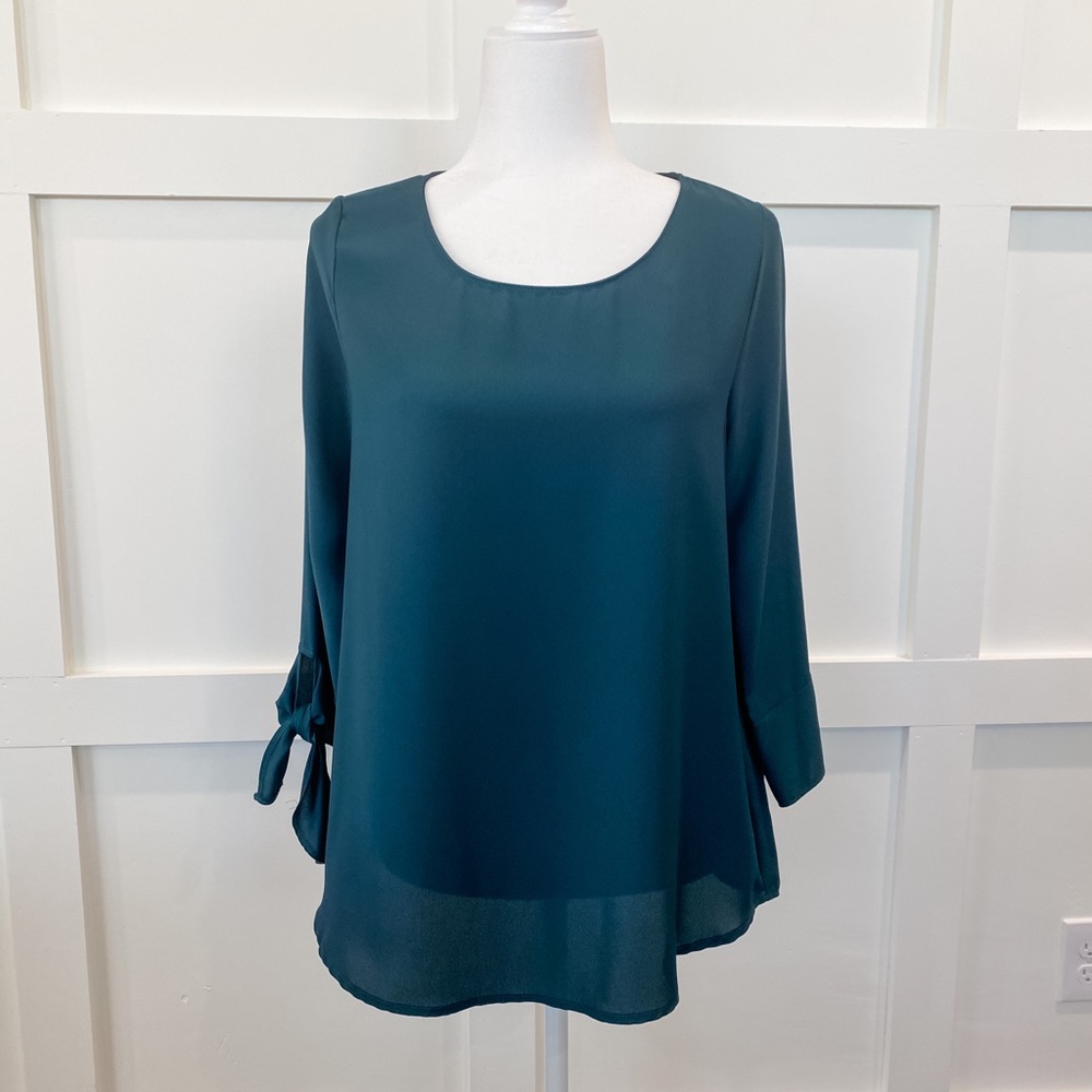 3/4 Tie Sleeve Blouse